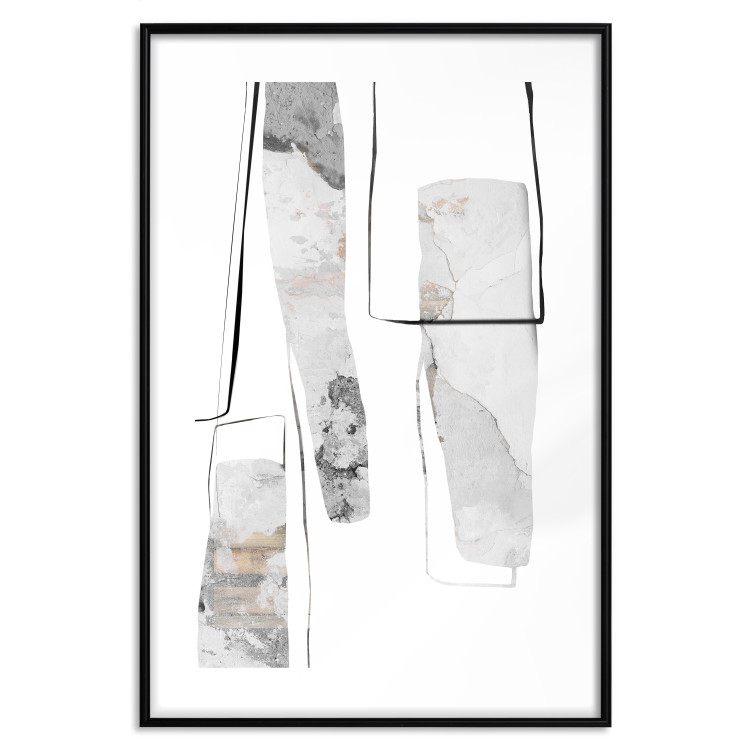Poster Gray Reform - line art and abstract figures with stone texture 125362 additionalImage 18