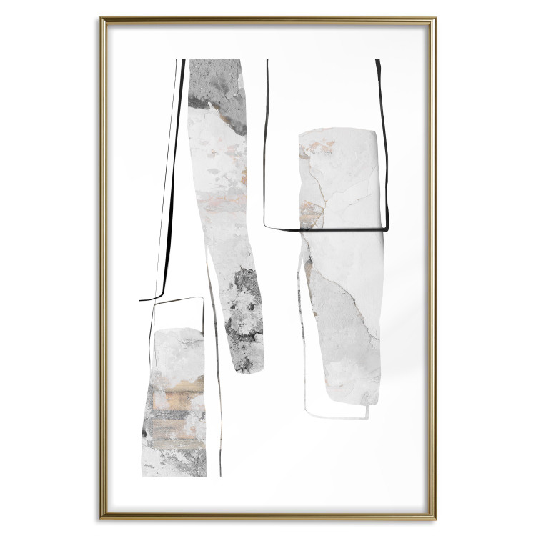 Poster Gray Reform - line art and abstract figures with stone texture 125362 additionalImage 20