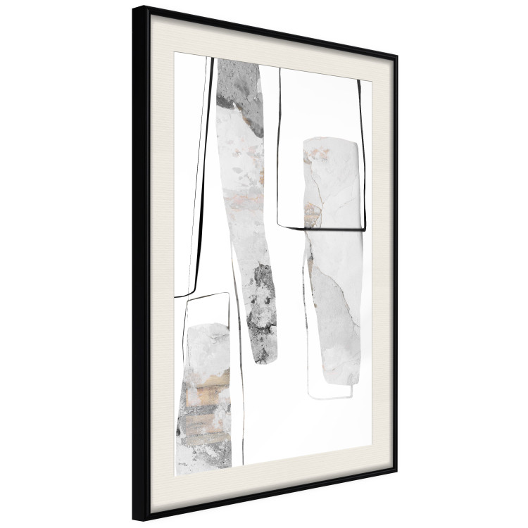 Poster Gray Reform - line art and abstract figures with stone texture 125362 additionalImage 3