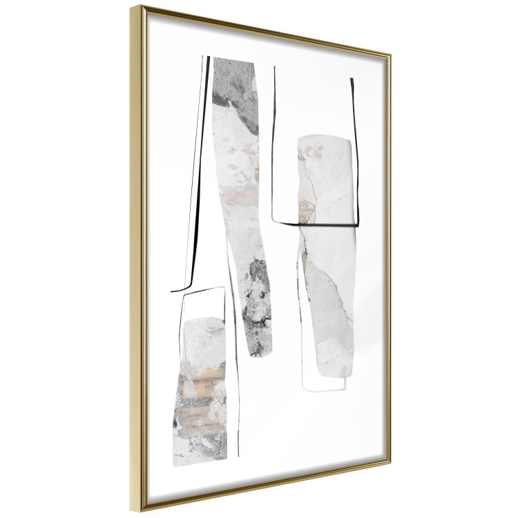 Poster Gray Reform - line art and abstract figures with stone texture 125362 additionalImage 6