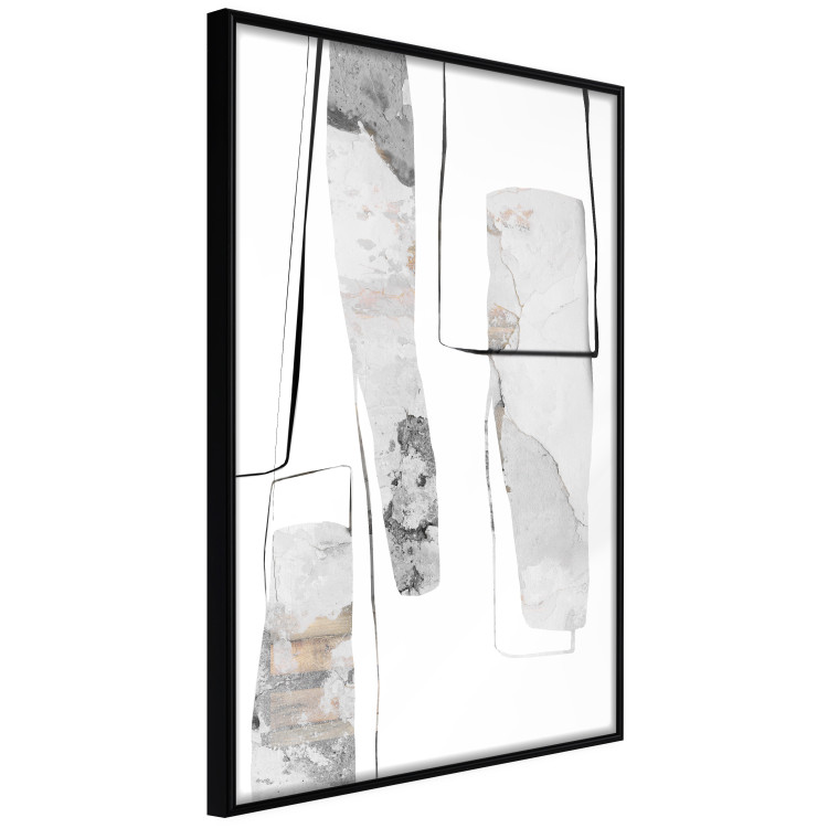 Poster Gray Reform - line art and abstract figures with stone texture 125362 additionalImage 12