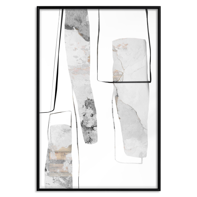 Poster Gray Reform - line art and abstract figures with stone texture 125362 additionalImage 19