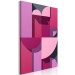 Canvas Art Print Pink and heather geometric figures - abstraction on a grey background 125462 additionalThumb 2
