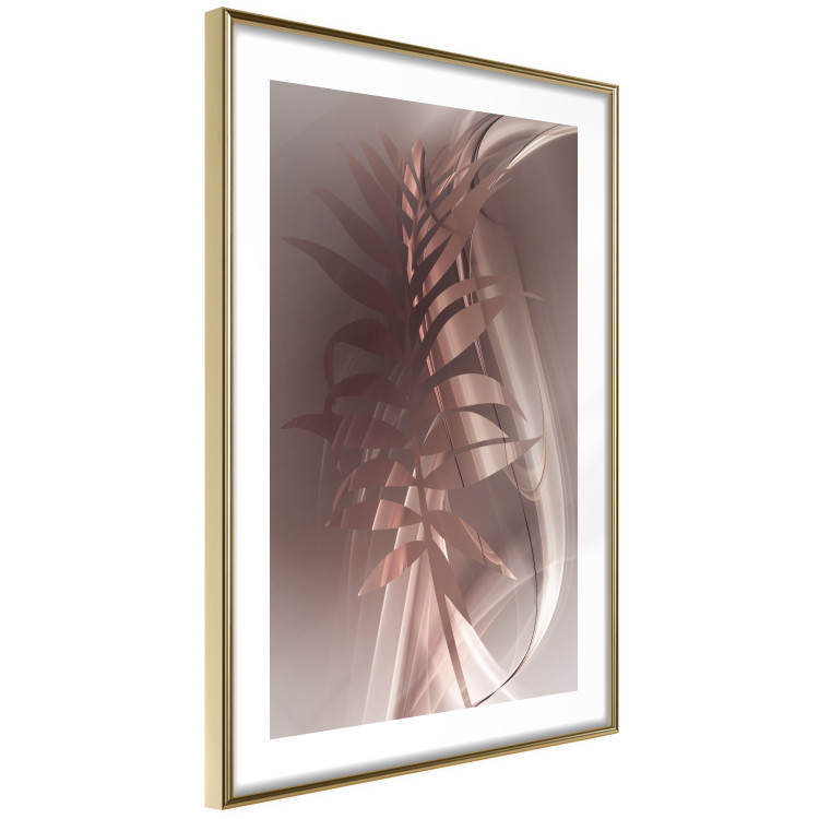 Poster Delicate Colors - brown leaf on a wave motif in an abstract design 125862 additionalImage 8