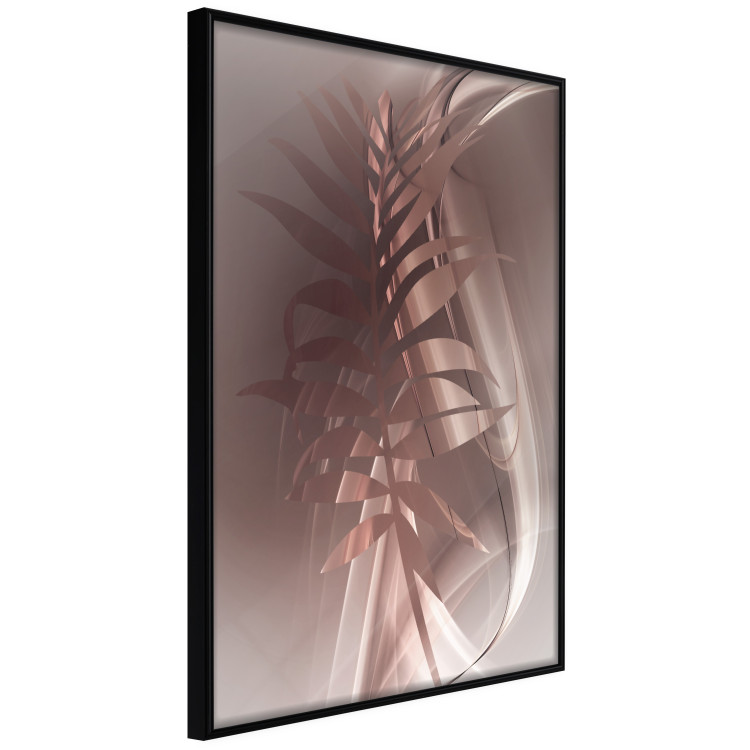 Poster Delicate Colors - brown leaf on a wave motif in an abstract design 125862 additionalImage 10