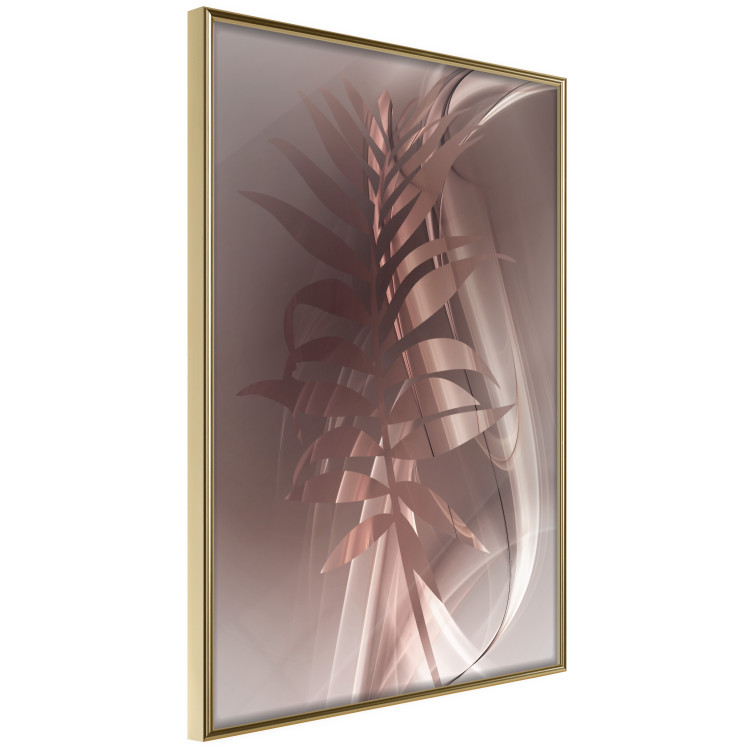 Poster Delicate Colors - brown leaf on a wave motif in an abstract design 125862 additionalImage 14