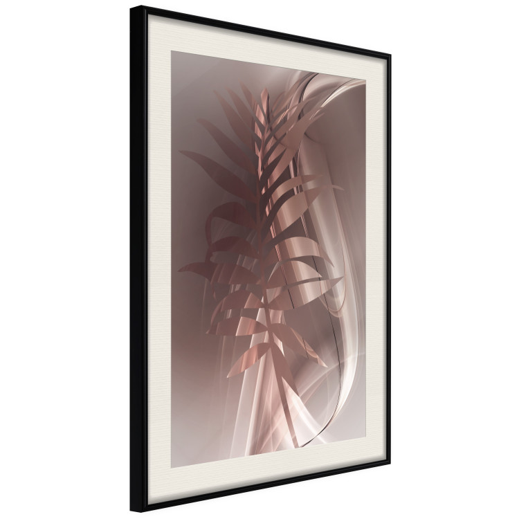 Poster Delicate Colors - brown leaf on a wave motif in an abstract design 125862 additionalImage 3