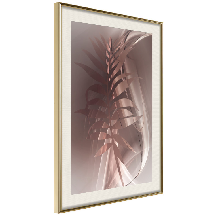 Poster Delicate Colors - brown leaf on a wave motif in an abstract design 125862 additionalImage 2