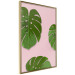 Wall Poster Fragment of Exoticism - tropical green monstera leaves on a pink background 127062 additionalThumb 12