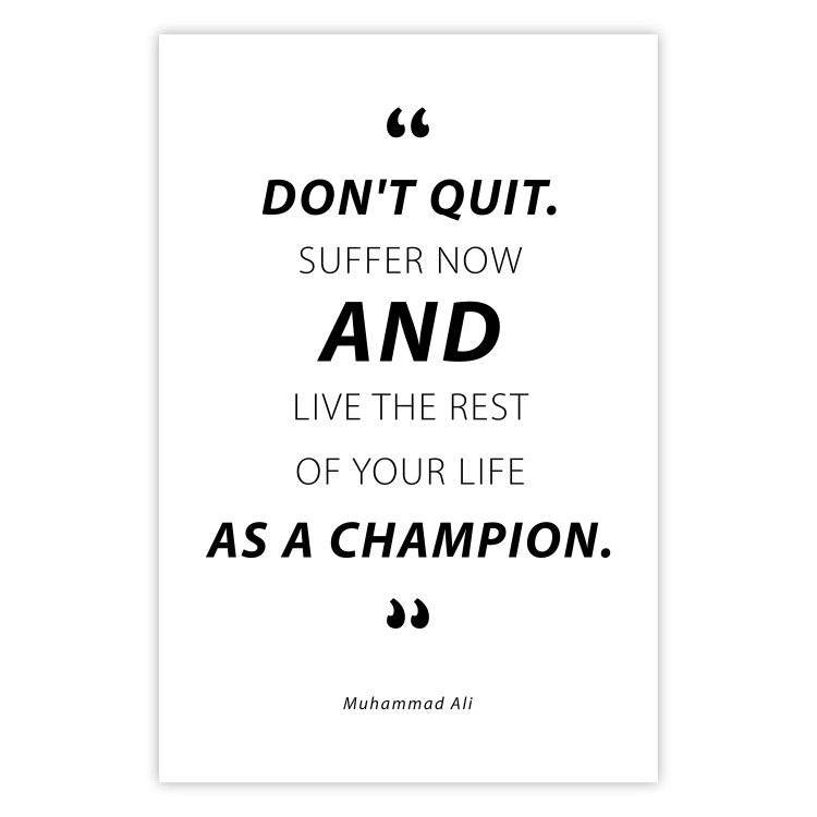 Wall Poster Quote - Muhammad Ali - black and white composition with motivational quotes 128862