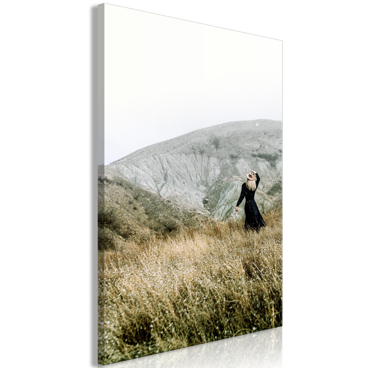 Canvas Lost in Nature (1-piece) Vertical - landscape of a woman against mountains 130262 additionalImage 2