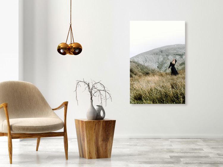 Canvas Lost in Nature (1-piece) Vertical - landscape of a woman against mountains 130262 additionalImage 3