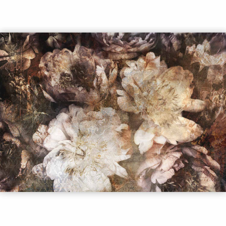 Wall Mural Abstract - nature with flowers in shades of brown and a flash effect 131762 additionalImage 5