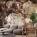 Wall Mural Abstract - nature with flowers in shades of brown and a flash effect 131762