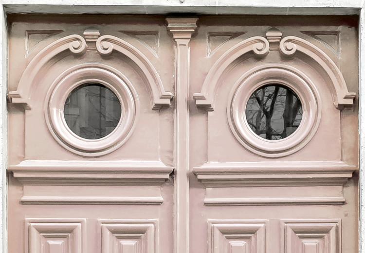 Canvas Art Print Pink Paris tenement house door - a photograph of Paris architecture 132262 additionalImage 5