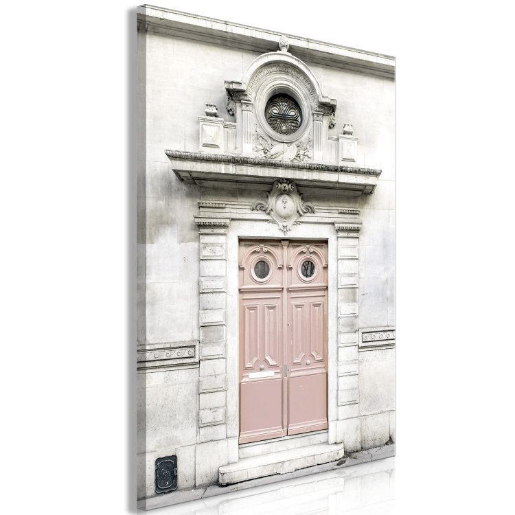 Canvas Art Print Pink Paris tenement house door - a photograph of Paris architecture 132262 additionalImage 2