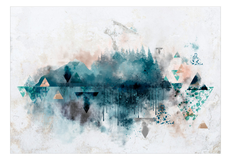 Wall Mural Mountain landscape - colourful watercolour type abstraction on white background 134362 additionalImage 1