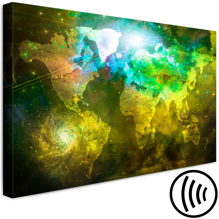 Canvas Print Blurry Map - Continents in Yellow, Green and Blue 135162 additionalImage 6