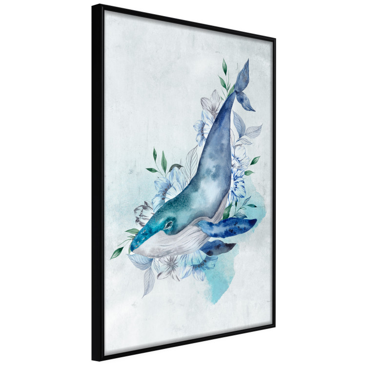 Wall Poster Mr. Whale - large fish from the aquatic world among plants on a light background 135362 additionalImage 3