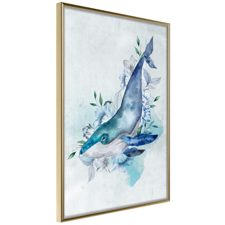 Wall Poster Mr. Whale - large fish from the aquatic world among plants on a light background 135362 additionalImage 2
