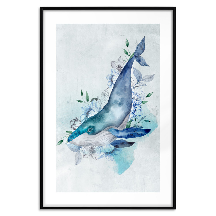 Wall Poster Mr. Whale - large fish from the aquatic world among plants on a light background 135362 additionalImage 8