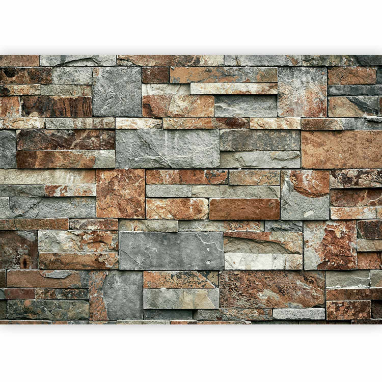 Photo Wallpaper Stacked stone - stone pattern with different shapes and colours 135662 additionalImage 1