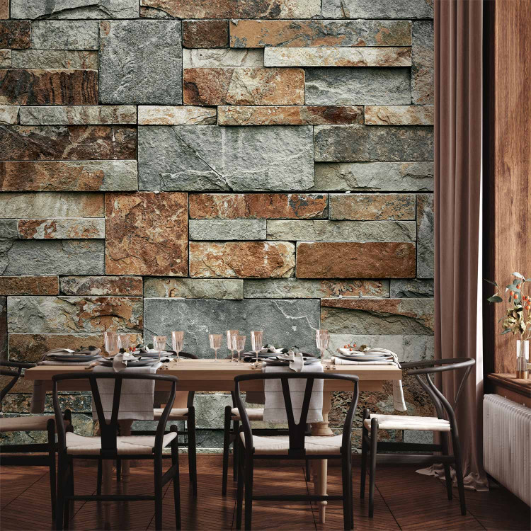 Photo Wallpaper Stacked stone - stone pattern with different shapes and colours 135662 additionalImage 6