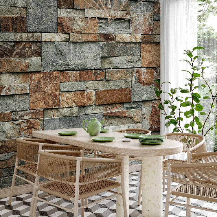 Photo Wallpaper Stacked stone - stone pattern with different shapes and colours 135662 additionalImage 7