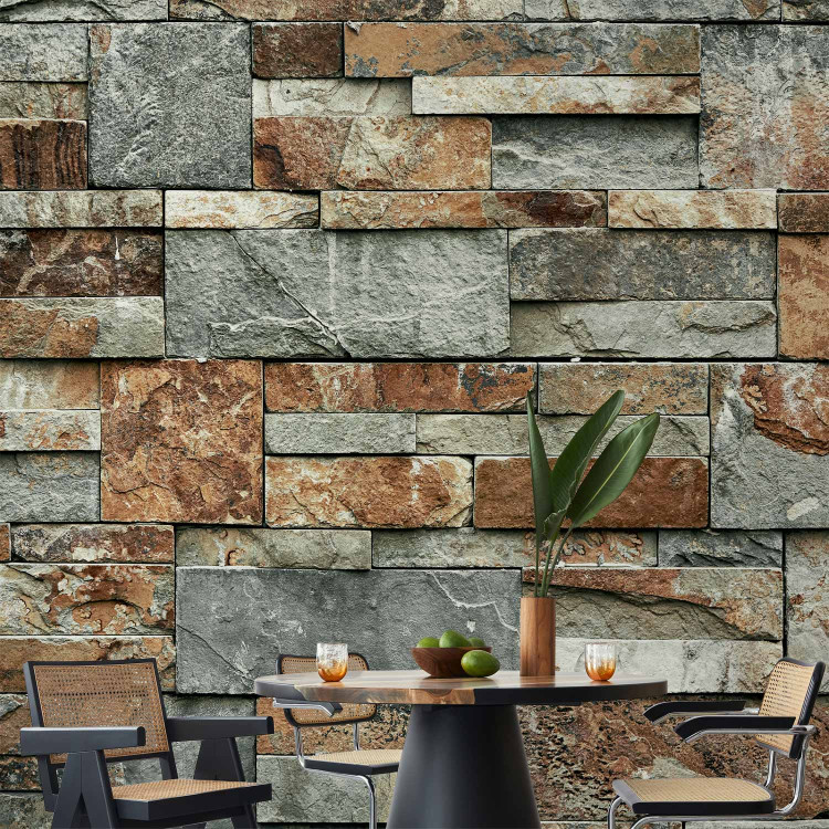 Photo Wallpaper Stacked stone - stone pattern with different shapes and colours 135662 additionalImage 4