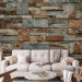 Photo Wallpaper Stacked stone - stone pattern with different shapes and colours 135662