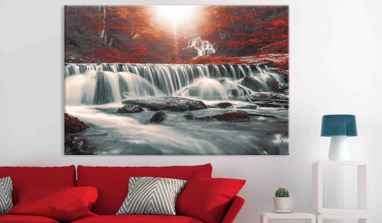 Large canvas print Awesome Waterfall - Red [Large Format] 136362 additionalImage 6