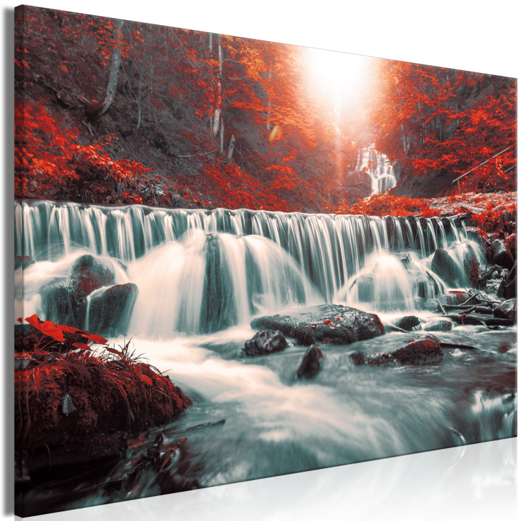 Large canvas print Awesome Waterfall - Red [Large Format] 136362 additionalImage 3