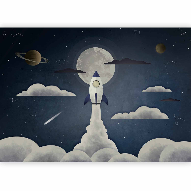 Photo Wallpaper Space travel - flying rocket in space with planets and stars 138562 additionalImage 5