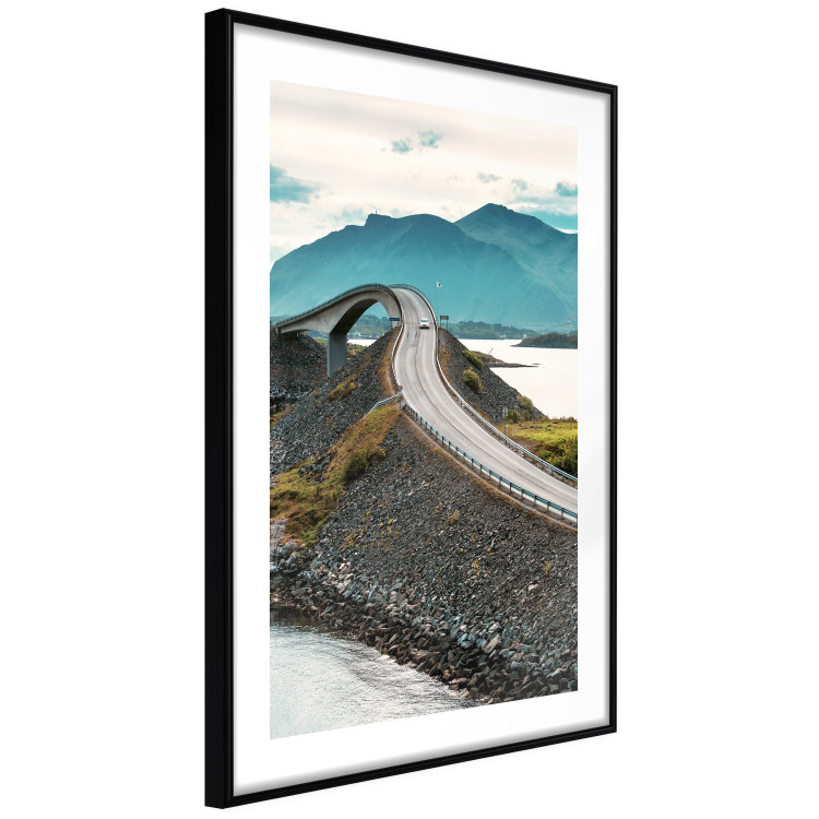 Wall Poster Road through Lakes - landscape of a road and bridge against tall mountains 138762 additionalImage 6