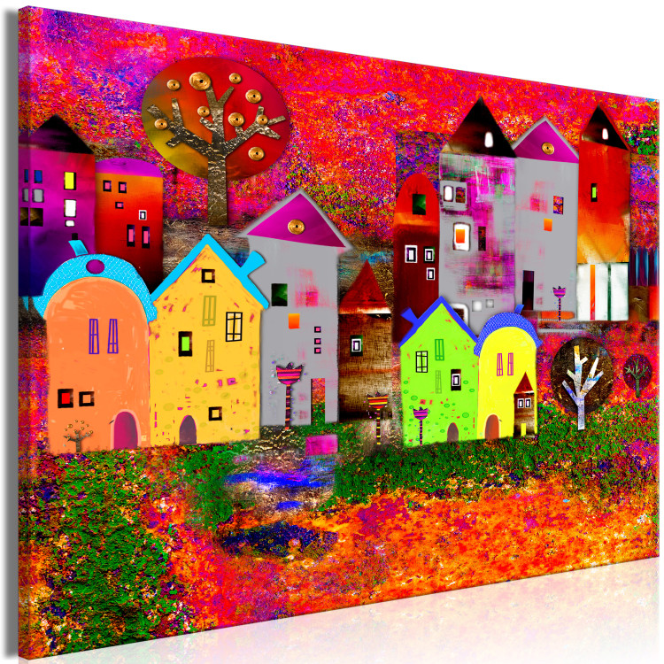 Canvas Children's Cottages (1-piece) Wide - view of a colorful city 143162 additionalImage 2