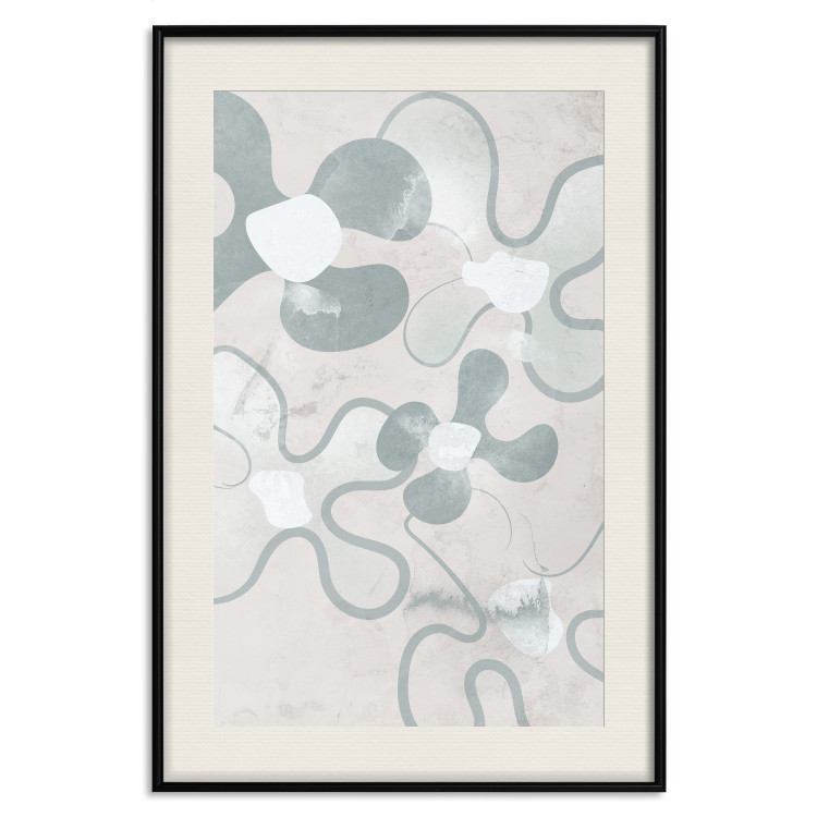 Poster Blue Daisies - Abstract Shapes to Suggest Flowers 144762 additionalImage 3