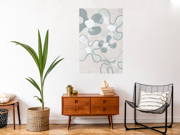 Poster Blue Daisies - Abstract Shapes to Suggest Flowers 144762 additionalImage 14