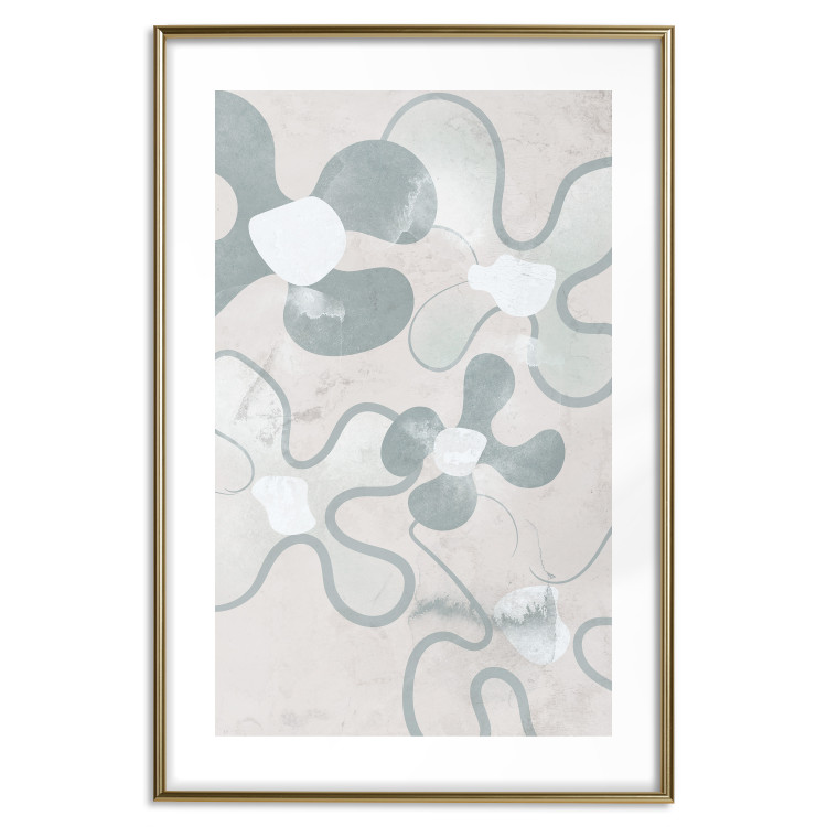 Poster Blue Daisies - Abstract Shapes to Suggest Flowers 144762 additionalImage 2