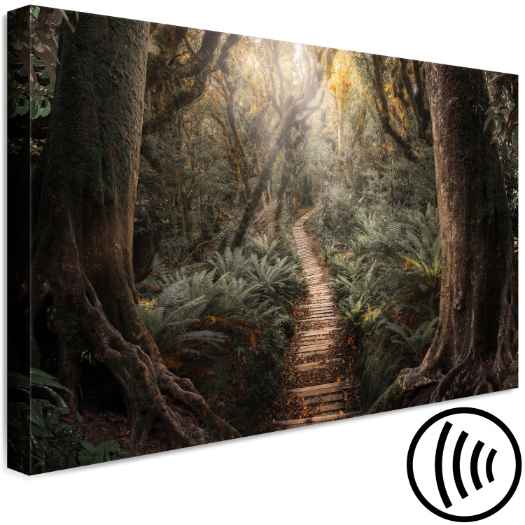 Canvas Art Print Way of Nature - Wooden Path Leading through the Paradise Jungle 146462 additionalImage 6