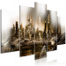 Canvas Print Sleeping City (5-piece) Wide - New York City in warm tones 149062 additionalThumb 2