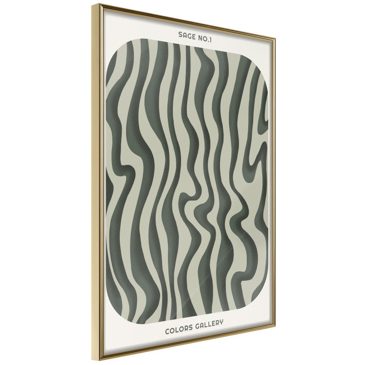 Wall Poster Wavy Shapes - Green Irregular Stripes With a Signature 150062 additionalImage 5