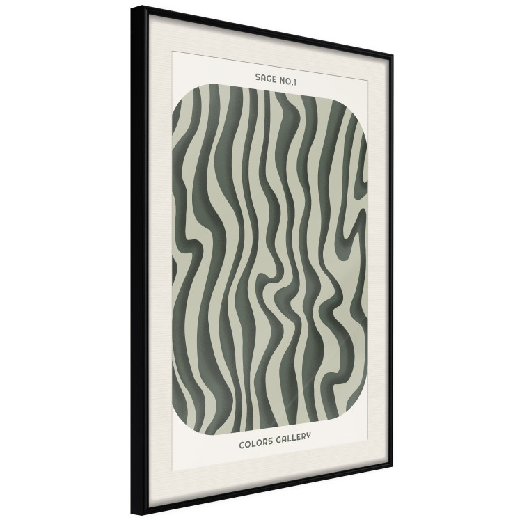 Wall Poster Wavy Shapes - Green Irregular Stripes With a Signature 150062 additionalImage 8