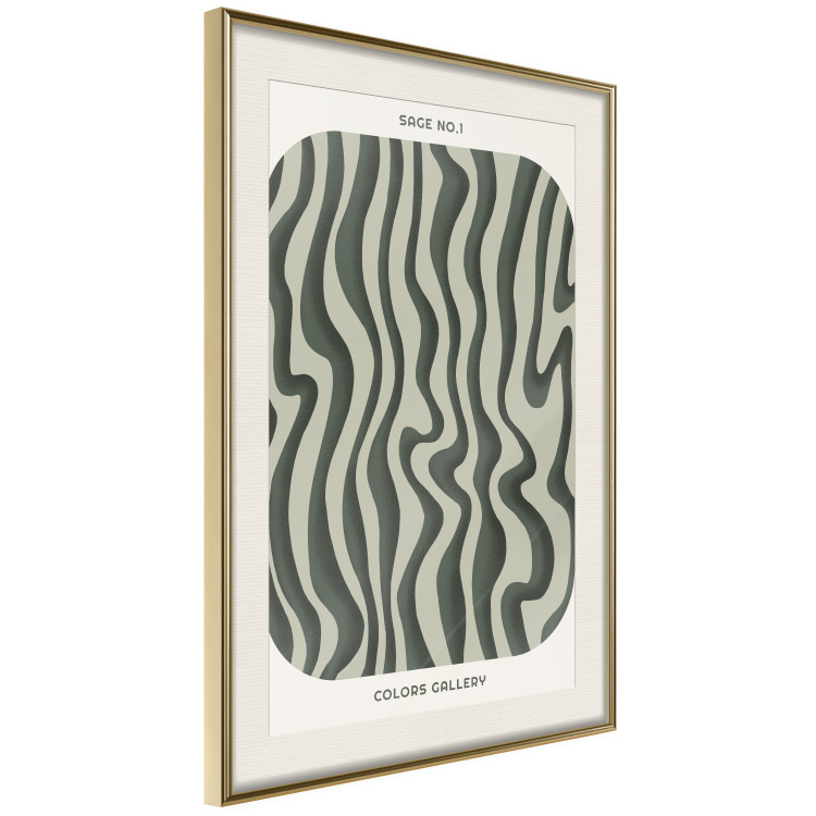 Wall Poster Wavy Shapes - Green Irregular Stripes With a Signature 150062 additionalImage 13