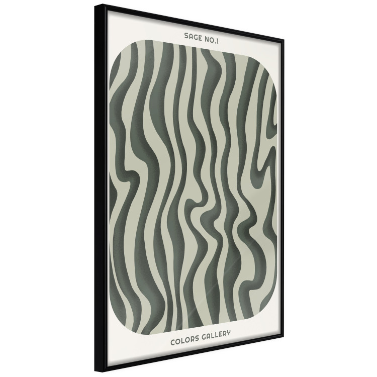 Wall Poster Wavy Shapes - Green Irregular Stripes With a Signature 150062 additionalImage 6