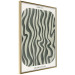 Wall Poster Wavy Shapes - Green Irregular Stripes With a Signature 150062 additionalThumb 5