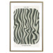 Wall Poster Wavy Shapes - Green Irregular Stripes With a Signature 150062 additionalThumb 25