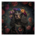 Canvas Print AI Dog Cocker Spaniel - Frida Kahlo Style Animal Fantasy Portrait - Square 150262