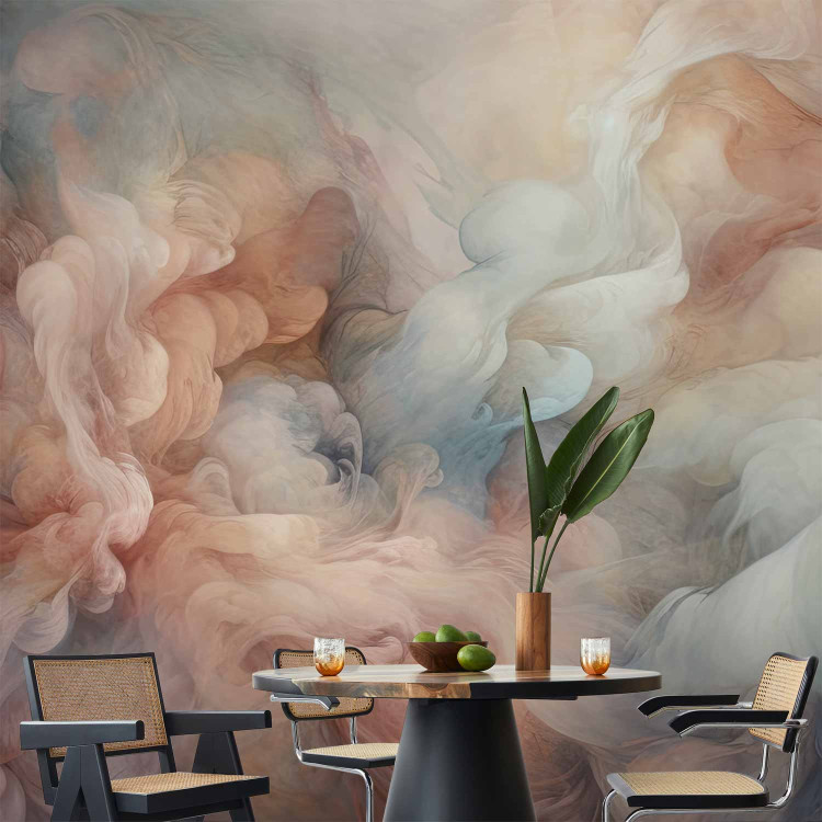 Photo Wallpaper Pastel Smoke - Fluffy Cloud in Shades of Pink and Blue 150662 additionalImage 6