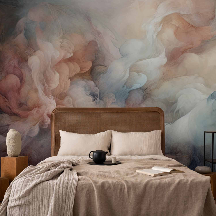 Photo Wallpaper Pastel Smoke - Fluffy Cloud in Shades of Pink and Blue 150662 additionalImage 2