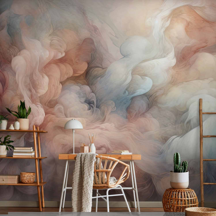 Photo Wallpaper Pastel Smoke - Fluffy Cloud in Shades of Pink and Blue 150662 additionalImage 4